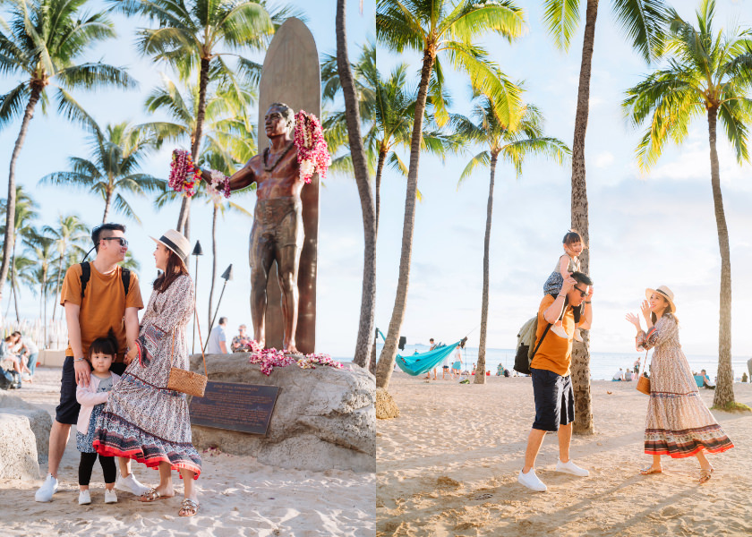【夏威夷-親子行】DAY2~黃昏的Waikiki Beach杜克雕像+國王大道逛街+international marketplace晚餐