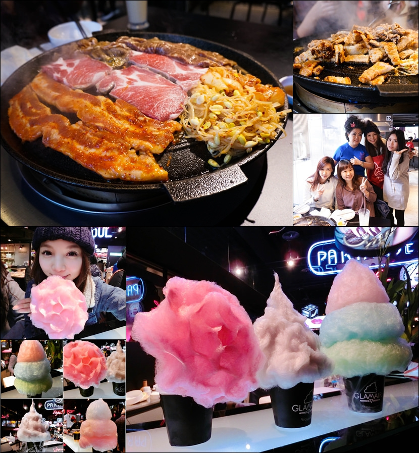 ▌美食 ▌韓流來襲!熱門的HONEY PIG Restaurant韓式燒烤＆GLAM AIR烏雲冰,彩虹棉花糖冰